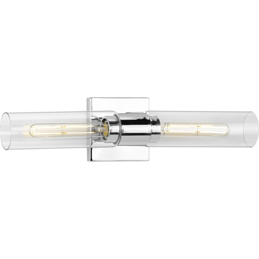 Product image for Progress P300300-015 Clarion Collection Two-Light Polished Chrome and Clear Glass Modern Style Bath Vanity Wall Light