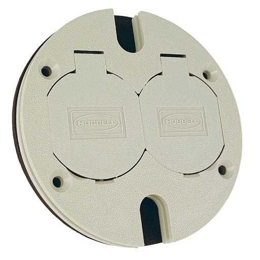 Product image for RACO 6245 NM ROUND DUPLEX CVR W FLI