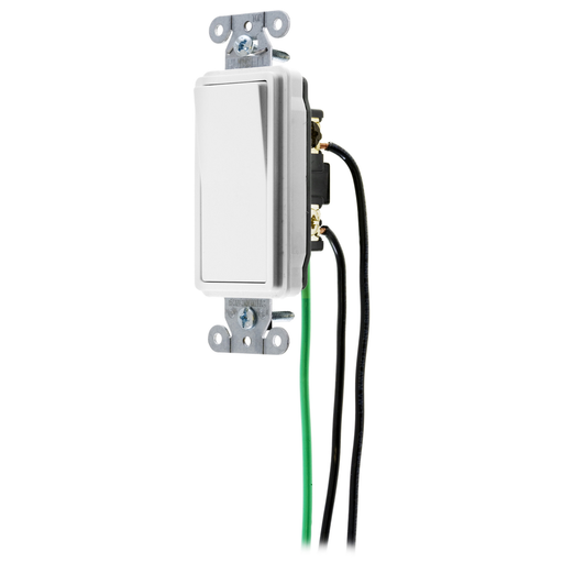 Product image for Hubbell DSL320W SWITCH, DECO, 3W, 20A 120/277V, WH, WL