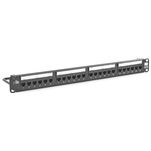 Product image for Hubbell Wiring Devices HP5E24 24-Port 1 Rack Unit Category 5E Patch Panel
