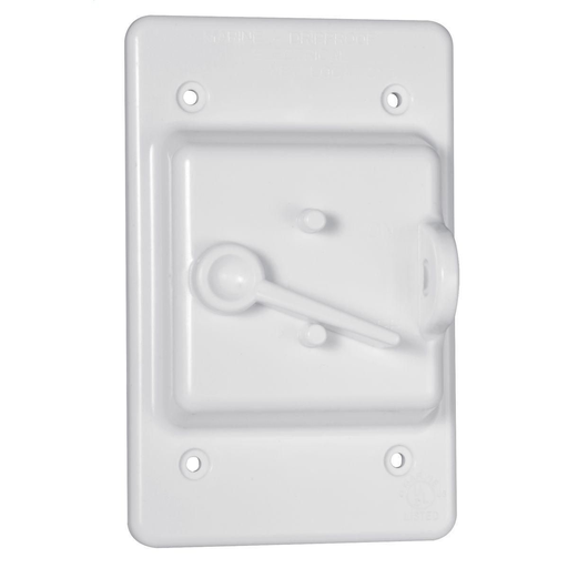 Product image for Bell PTC100WH 1-Gang Weatherproof Cover, Plastic, Toggle, White