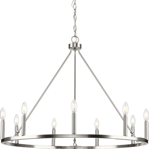 Product image for Progress P400314-009 Gilliam Collection Nine-Light Brushed Nickel New Traditional Chandelier
