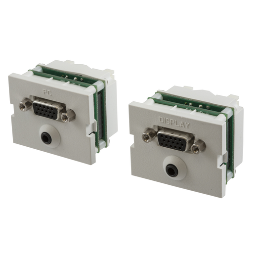 Product image for Hubbell Wiring Devices IM15311015EI ISTATION 1.5-Unit Electric Ivory VGA and 3.5 mm 110 AV Extender
