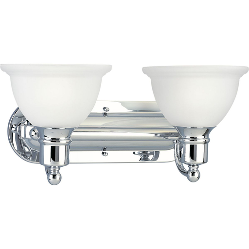 Product image for Progress P3162-15 Madison Collection Two-Light Polished Chrome Etched Glass Traditional Bath Vanity Light