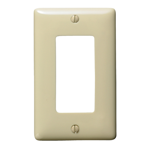 Product image for Hubbell NP26I 1-Gang 1-Device GFCI, Surge Receptacle & Decorator Device Wallplate, Ivory, Nylon