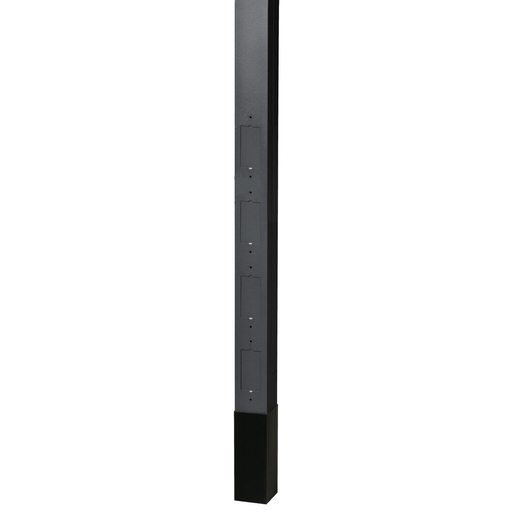 Product image for Hubbell HBLPPOBK Aluminum Service Pole, 10' 2" Height, Blank Pole w/ Divider, Black