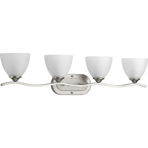 Product image for Progress P300098-009 Laird Collection Four-Light Brushed Nickel Etched Glass Traditional Bath Vanity Light