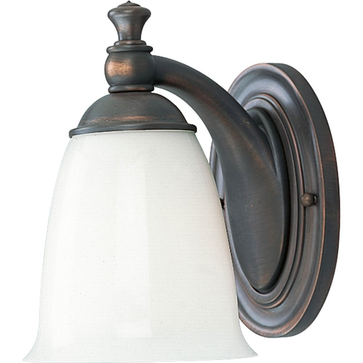 Product image for Progress P3027-74 Victorian Collection One-Light Venetian Bronze White Opal Glass Farmhouse Bath Vanity Light