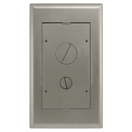 Product image for Hubbell 2GAFBFFCVRNK 2-Gang AFB Rectangular Series, Flush Furniture Feed Cover Assembly, Satin Nickel Powder Paint Finish
