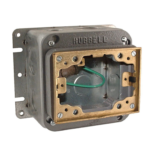 Product image for Raco 6256 Single Gang Concrete Floor Box, Stamped Steel Box with 3/4" KO's and Adjustable Height Feature