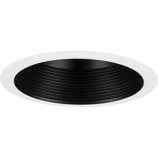 Product image for Progress P806006-031 6" Black Recessed Step Baffle Trim for 6" Shallow Housing (P806S Series)