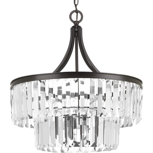 Product image for Progress P5321-20 Glimmer Collection Five-Light Antique Bronze Clear Glass Luxe Pendant Light