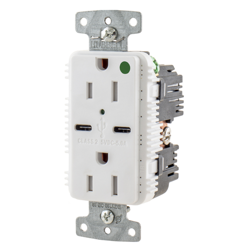 Product image for HWDK USB8200C5W RCPT HG DUP 15A 125