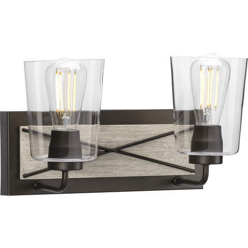 Product image for Progress P300230-143 Briarwood Collection Two-Light Graphite Clear Glass Coastal Bath Vanity Light