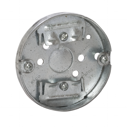 292 - 3-1/2 in. Round Ceiling Pan, Drawn, 1/2 in. Deep, One 1/2 in. KO and NMSC Clamps