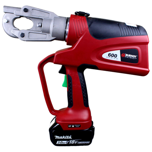 Product image for Burndy PAT600LI PAT600 6T Latch Head Battery Crimper, 3Ah Li-ion, AC, Hard Case