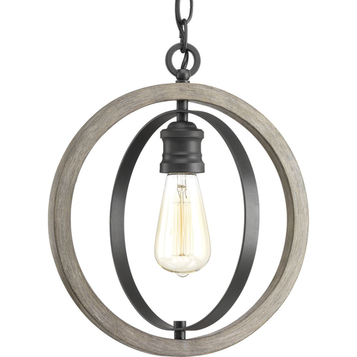 Product image for Progress P500092-143 Conestee Collection One-Light Graphite Farmhouse Pendant Light