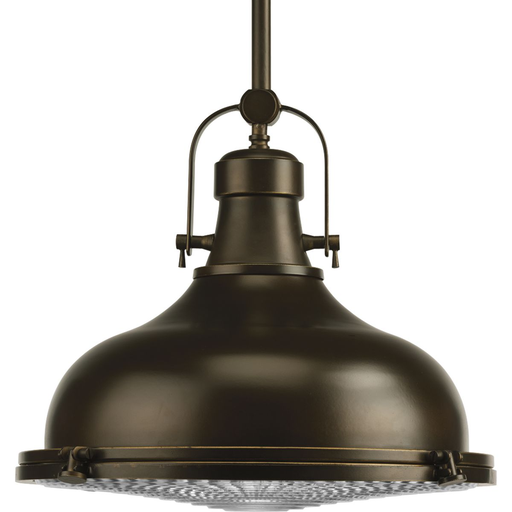 Product image for Progress P5197-108 Fresnel Lens Collection One-Light Oil Rubbed Bronze Fresnel Glass Coastal Pendant Light