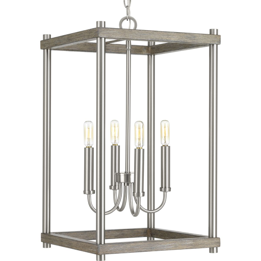 Product image for Progress P500088-009 Fontayne Collection Four-Light Brushed Nickel Farmhouse Pendant Light