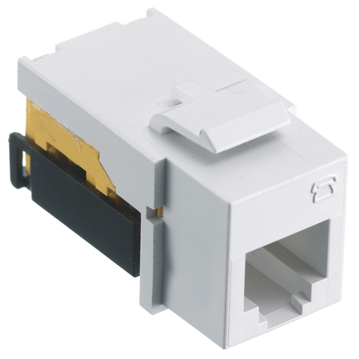 Product image for Hubbell Wiring Devices NSJUW 6-Position White USOC Modular Keystone Jack