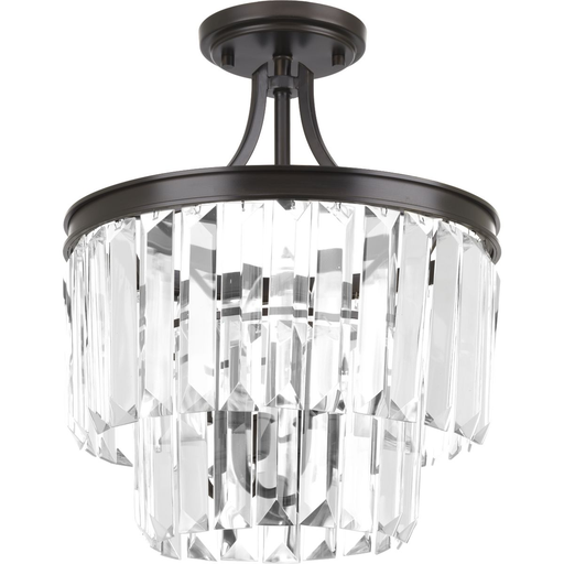 Product image for Progress P2325-20 Glimmer Collection Three-Light 15-1/2" Semi-Flush Convertible