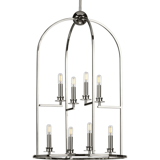 Product image for Progress P500122-104 Seneca Collection Eight-Light Polished Nickel Farmhouse Pendant Light