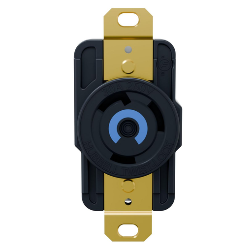 Mayer-DDS-EdgeConnect™ Twist-Lock® Receptacle, 30A 250V, L6-30R, BK, with Spring Termination-1