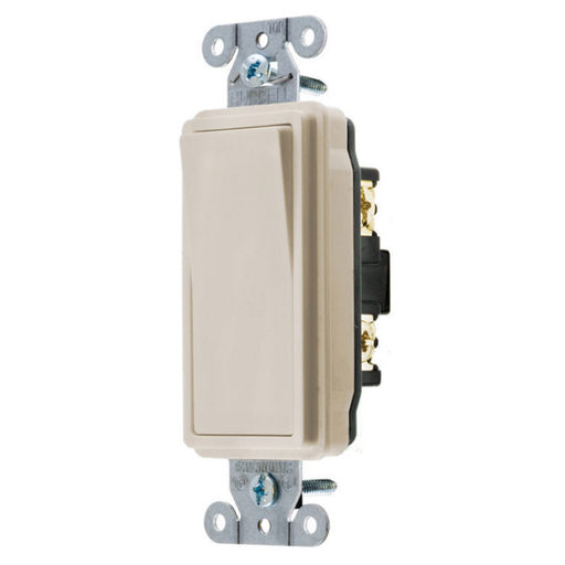 Switches and Lighting Control, Decorator Switch, Specification Grade, Four Way, 20A 120/277V AC, Back and Side Wired, Light Almond
