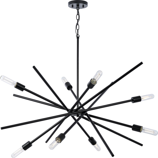 Product image for Progress P400109-31M Astra Collection Eight-Light 42" Matte Black Modern Chandelier