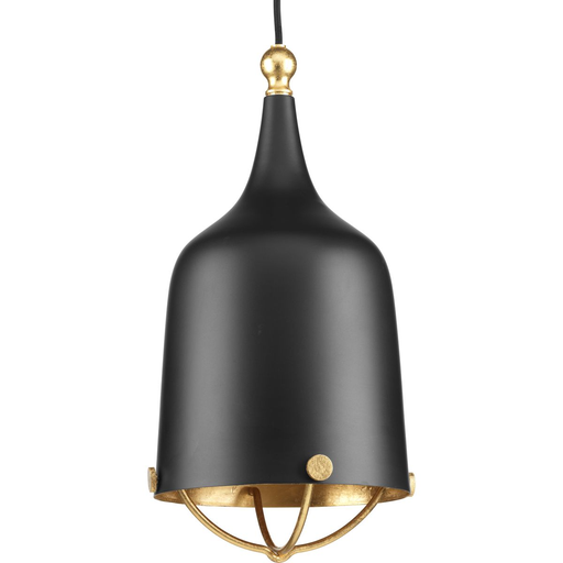 Product image for Progress P500033-031 Era Collection One-Light Matte Black and Gold Global Pendant Light