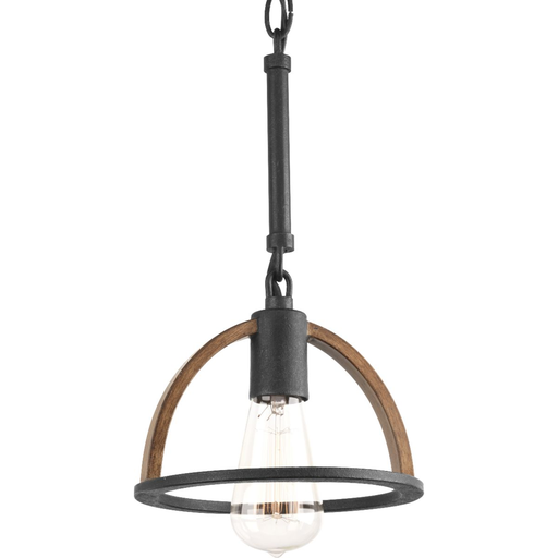 Product image for Progress P5315-71 Trestle Collection One-Light Gilded Iron Farmhouse Mini-Pendant Light
