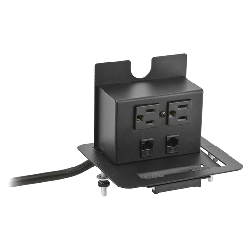 Product image for Hubbell WSBC21UBK WRK SURFC BOX FLIP UP 2PWR 1-U DATA BLK