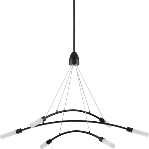Product image for Progress P400263-031-30 Kylo LED Collection Six-Light Matte Black and Frosted Acrylic Modern Style Chandelier Light