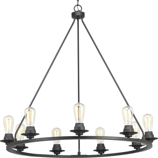 Product image for Progress P400016-143 Debut Collection Nine-Light Graphite Farmhouse Chandelier Light