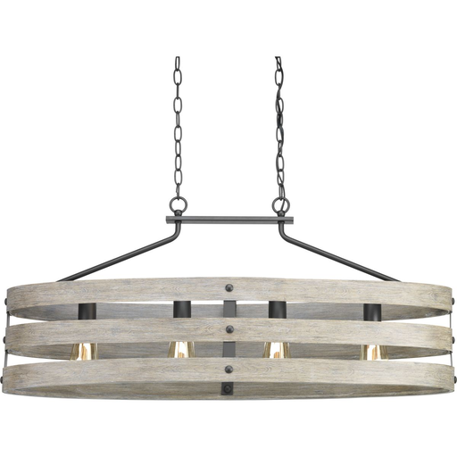 Product image for Progress P400097-143 Gulliver Collection Four-Light Graphite Coastal Linear Chandelier Light