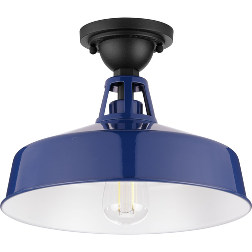 Product image for Progress P550070-091 Cedar Springs Collection Navy One-Light Semi-Flush Mount