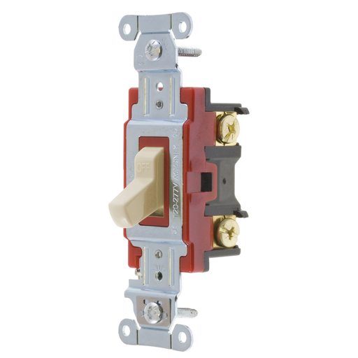 Product image for Hubbell 1221AL Hubbell-PRO Single Pole Toggle Switch, 20A 120/277V, Almond