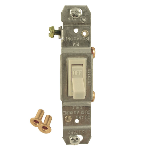 Product image for Bell 5201-0 Toggle Switch, Single Pole 125V 15A