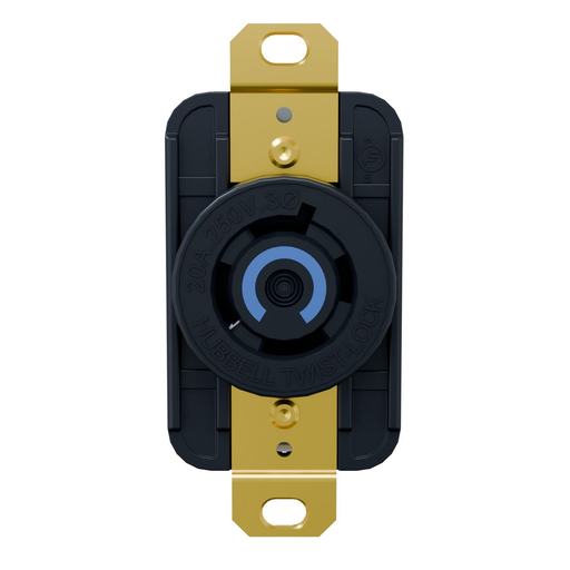 Mayer-DDS-EdgeConnect™ Twist-Lock® Receptacle, 20A 3P 250V, L15-20R, BK, with Spring Termination-1