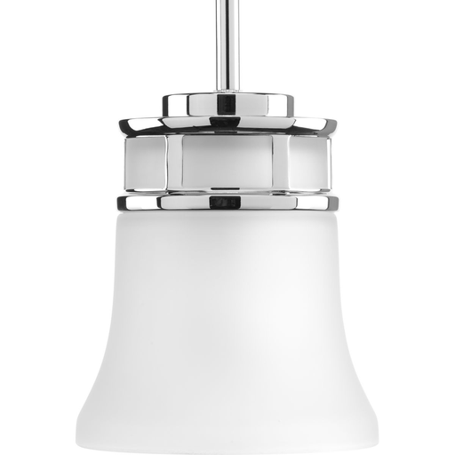 Product image for Progress P5066-15 Cascadia Collection One-Light Polished Chrome Etched Glass Coastal Mini-Pendant Light