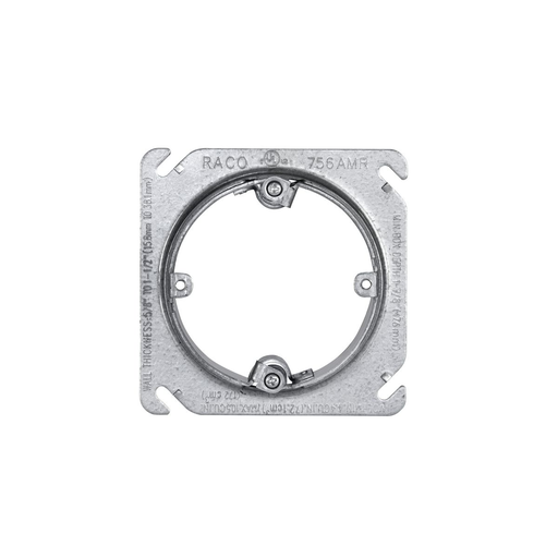 Product image for Raco 756AMR 4" Square Adjustable Mud Ring, Steel, 1/2" to 1-3/8" Adjustable