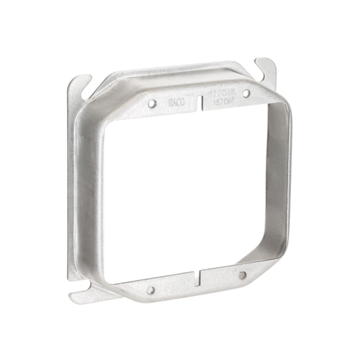 Product image for Raco 780 4" Steel Square Mud-Ring, For 2 Devices, Raised 1"