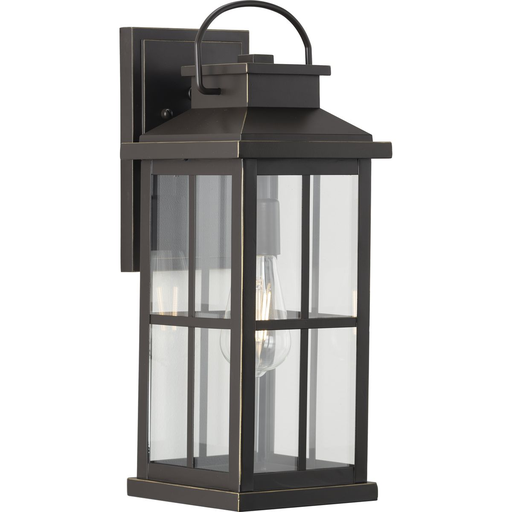 Product image for Progress P560266-020 Williamston Collection One-Light Antique Bronze and Clear Glass Transitional Style Large Outdoor Wall Lantern