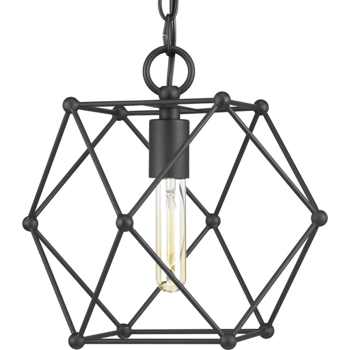 Product image for Progress P500082-031 Spatial Collection One-Light Matte Black Global Pendant Light