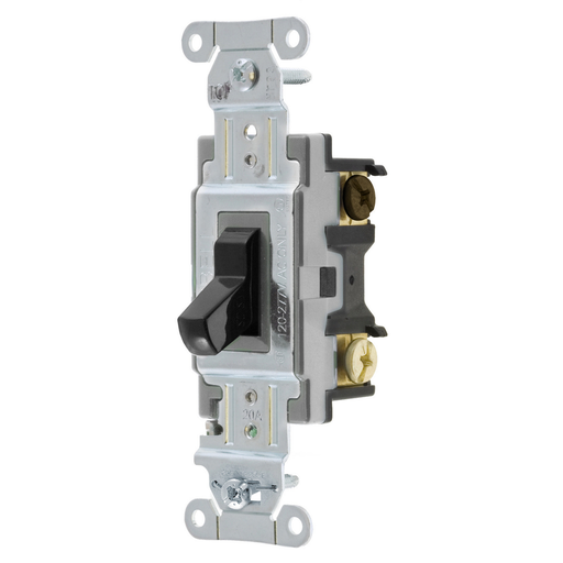 Product image for Hubbell CSB420BK 20 Amp 120/277 VAC 4-Way Black Toggle Switch