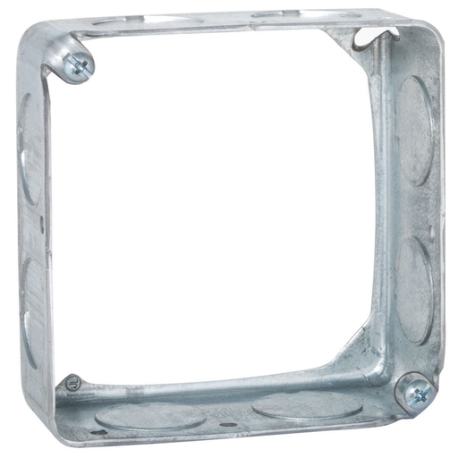 Product image for Raco 202 4" Square Extension Ring, Drawn, 1-1/2" Deep, Eight 3/4" KO's