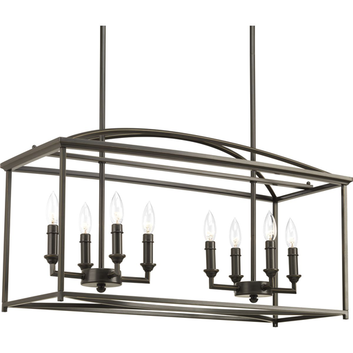 Product image for Progress P400033-020 Piedmont Collection Eight-Light Antique Bronze Farmhouse Chandelier Light