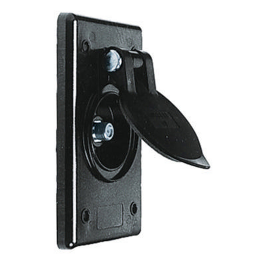 Product image for Hubbell TV97 Marine Cable TV Outlet, Corrosion Resistant, Black