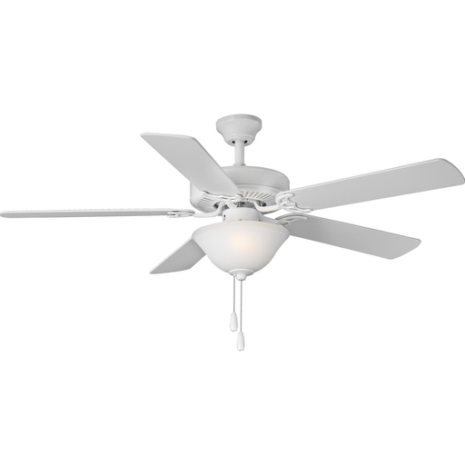 Product image for Progress P2599-30 AirPro Collection 52" Five-Blade Ceiling fan with White Etched Light Kit