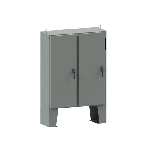 N12 Two Door Floor-Mount Right Flanged Disconnect 60X49X18 Carbon Steel - Gray